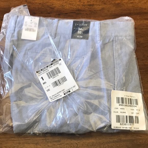 J. Crew Other - J Crew Lt. Blue Oxford Pants. NWT. Sz. 34/32.